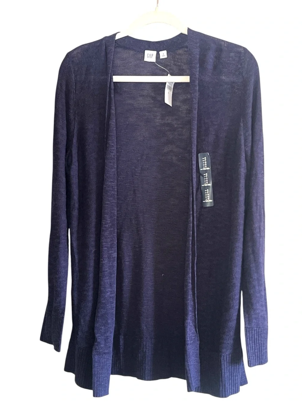 GAP Navy Blue Slub Shawl Open Front Cardigan Sweater NWT Size S